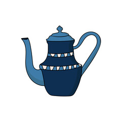 Colorful antique teapot illustration in vector . Colorful doodle antique teapot illustration in vector. Flat teapot illustration in vector. Teapot icon