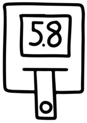 Glucometer doodle icon. isolated on white background vector illustration