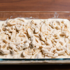 Chicken fillet in coconut milk. Healthy food. homemade food