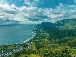 Obraz premium Taiwan - Chenggong's coast from drone view