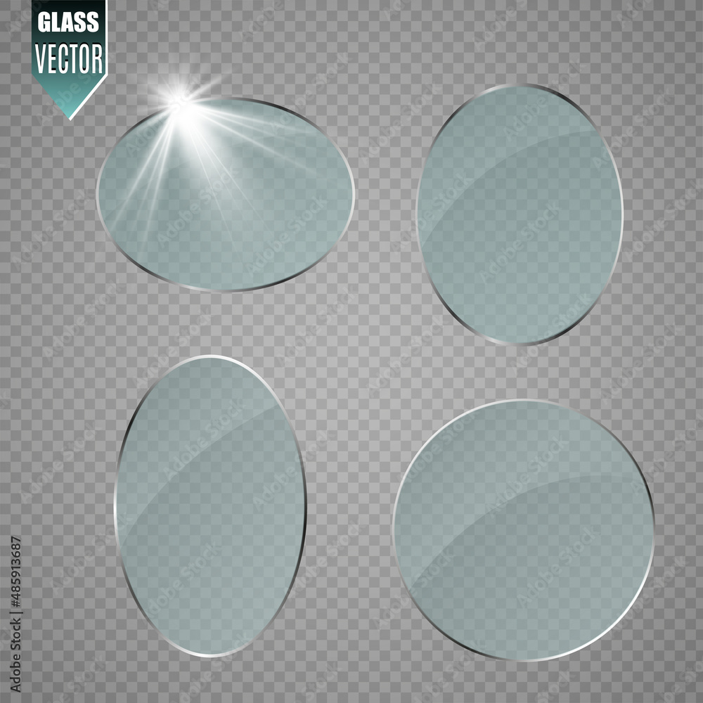 Aufkleber vector glass banners on transparent background.empty transparent glass frame. clean vector backgroun