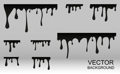 Vector illustration of a paint drip. Gouache flowing spherhu.
