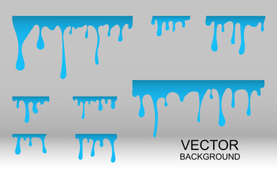 Vector illustration of a paint drip. Gouache flowing spherhu.
