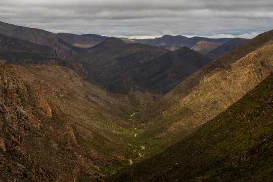 Aerial view of Leopard Trail in Baviaanskloof Nature Reserve, Eastern Cape, South Africa.