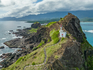 Taiwan - Amazing San-hsien-t'ai Island near Chenggong city from drone view