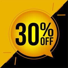 30% off vector art in gold color