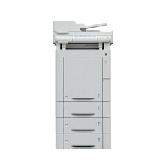 Multi-function printer scanner. Isolated Office professional technology. 3D illustration.