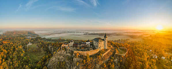 Foggy sunrise over Kuneticka Hora 