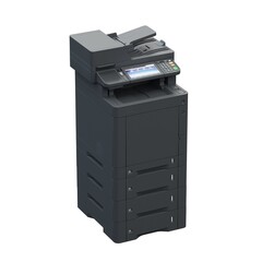 Multi-function printer scanner. Isolated Office professional technology. 3D illustration.