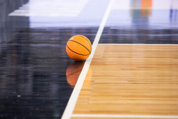 basketball game focus on ball