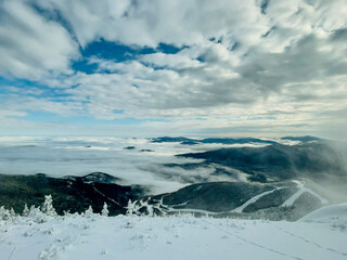 clouds over the mountains