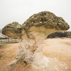 The Stone Mushrooms near Beli plast village in Bulgaria. They are about 2.5 metres tall.