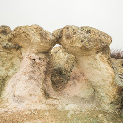 The Stone Mushrooms near Beli plast village in Bulgaria. They are about 2.5 metres tall.