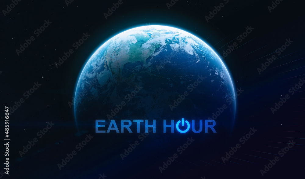 Leinwandbilder earth hour 2022 event. planet earth sphere in outer space. elements of this image furnished by nasa