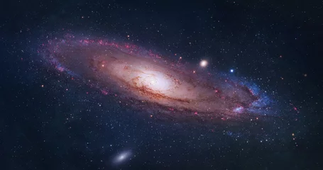 Photo sur Plexiglas Nasa Bright spiral galaxy with stars in space. Galaxy Andromeda sci-fi  high quality space wallpaper. Elements of this image furnished by NASA 