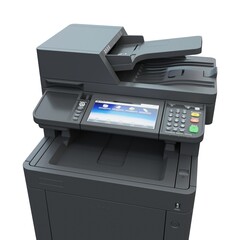 Multi-function printer scanner. Isolated Office professional technology. 3D illustration.