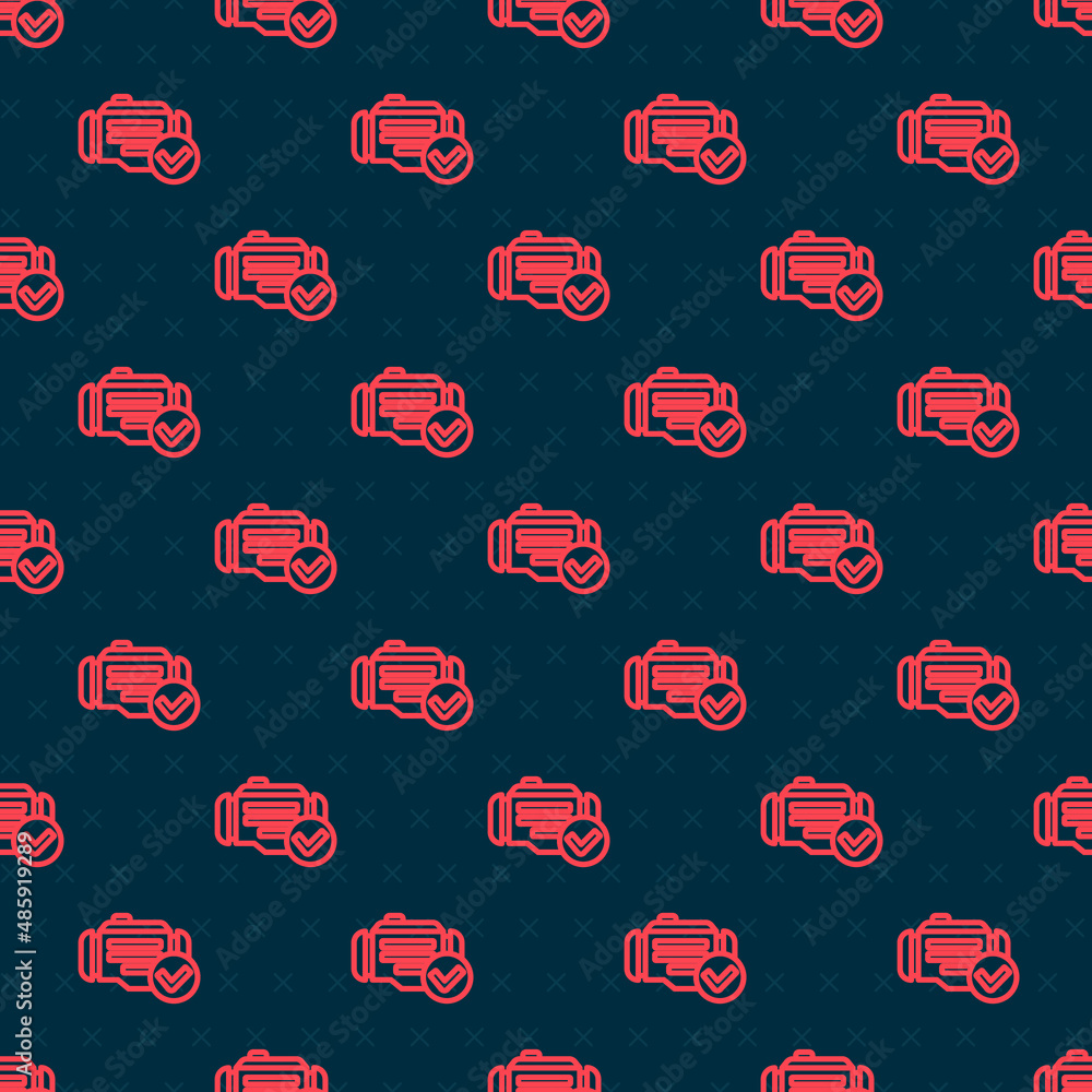Aufkleber red line check engine icon isolated seamless pattern on black background. vector