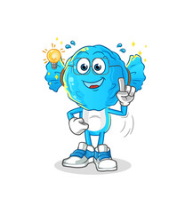 candy head cartoon got an idea. mascot vector