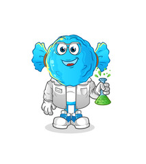 candy head cartoon scientist character. cartoon mascot vector