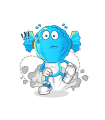 candy head cartoon running illustration. character vector