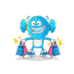 candy head cartoon shoping mascot. cartoon vector