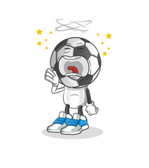 football head cartoon yawn character. cartoon mascot vector