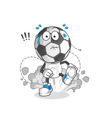 football head cartoon running illustration. character vector