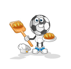 football head cartoon baker with bread. cartoon mascot vector