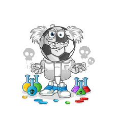 football head cartoon mad scientist illustration. character vector