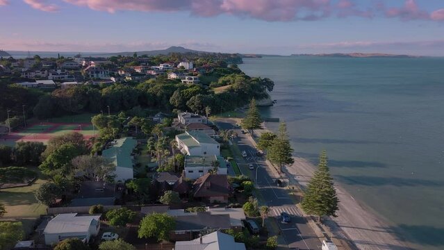 Aerial: Eastern Beach, Auckland, New Zealand