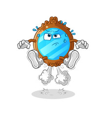 mirror fart jumping illustration. character vector