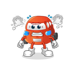 car very angry mascot. cartoon vector