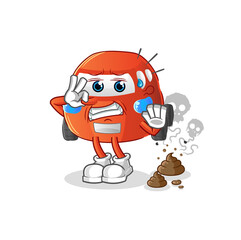 car with stinky waste illustration. character vector