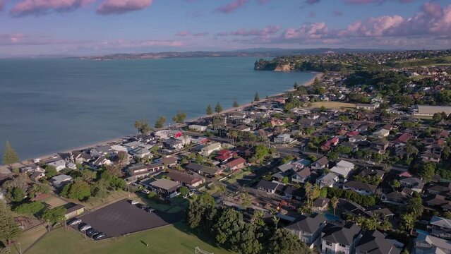 Aerial: Eastern Beach, Auckland, New Zealand