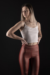 Fototapeta premium Portrait of Sexy brunette pretty woman model 