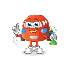 car scientist character. cartoon mascot vector