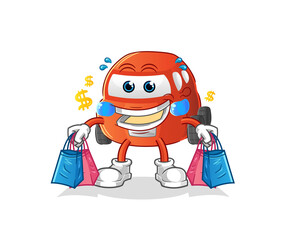 car shoping mascot. cartoon vector