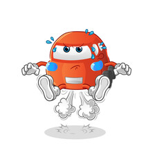 car fart jumping illustration. character vector