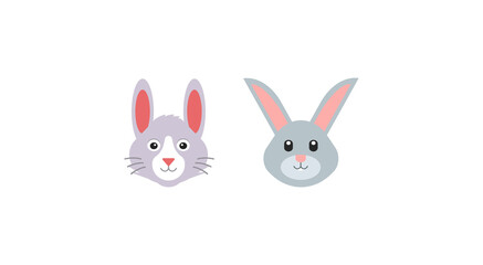 Obraz premium different rabbit face vector emoji set.