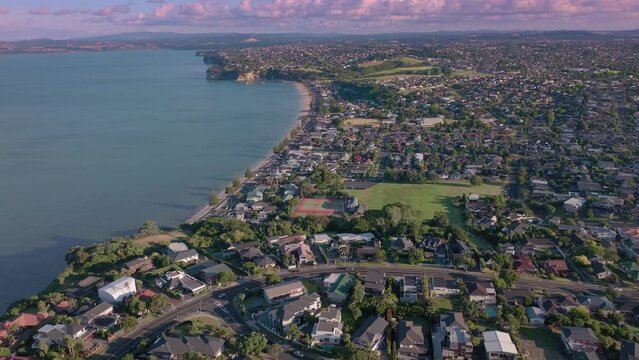 Aerial: Eastern Beach, Auckland, New Zealand