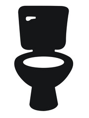 Front view black Toilet icon vector isolated