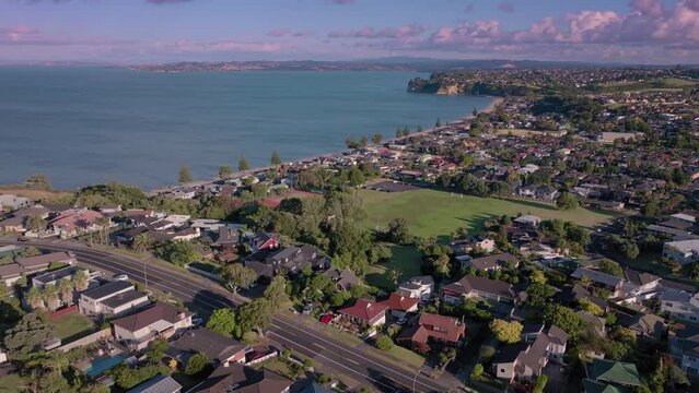 Aerial: Eastern Beach, Auckland, New Zealand