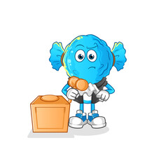 candy head cartoon judge holds gavel. character vector