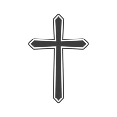 Vector illustration of a religious cross on a white background. Christian cross. Cross of Christ.