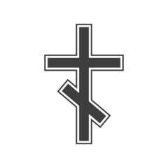 Fototapeta premium Vector illustration of a religious cross on a white background. Christian cross. Cross of Christ.