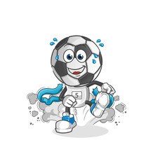 football head cartoon runner character. cartoon mascot vector