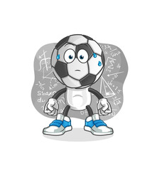 football head cartoon thinking hard vector. cartoon character
