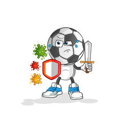 football head cartoon against viruses. cartoon mascot vector