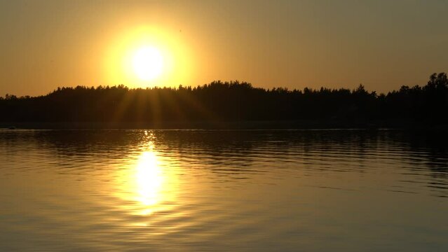 sunset on the lake