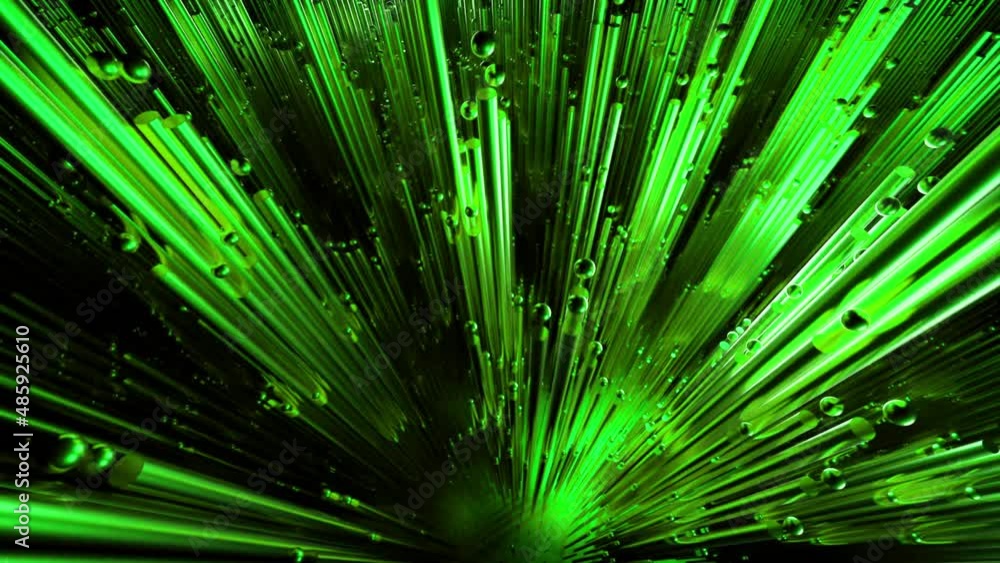 Poster abstract green and black up and down moving pillars, seamless loop. design. narrow columns flying ra